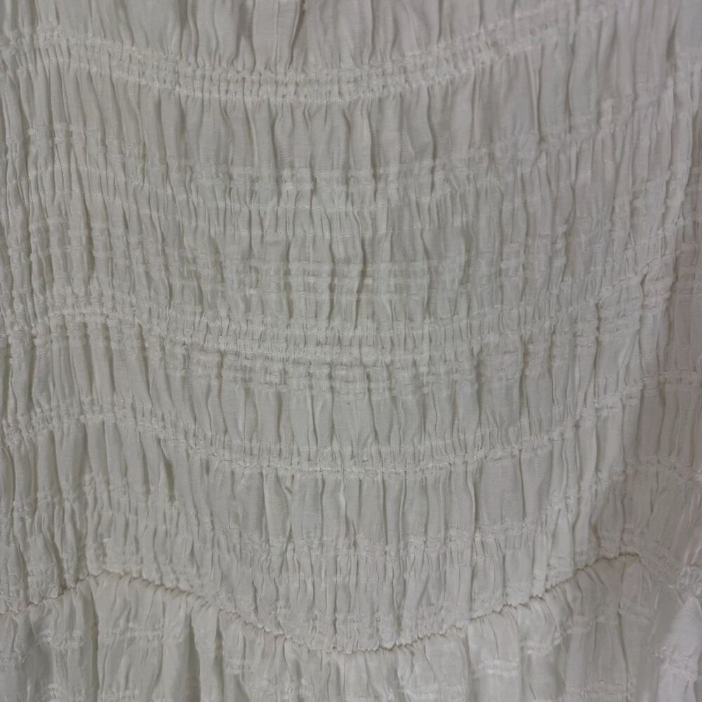Ava & Viv White Smocked Midi Dress 3X Boho Cottagecore Summer Sundress - Picture 3 of 6
